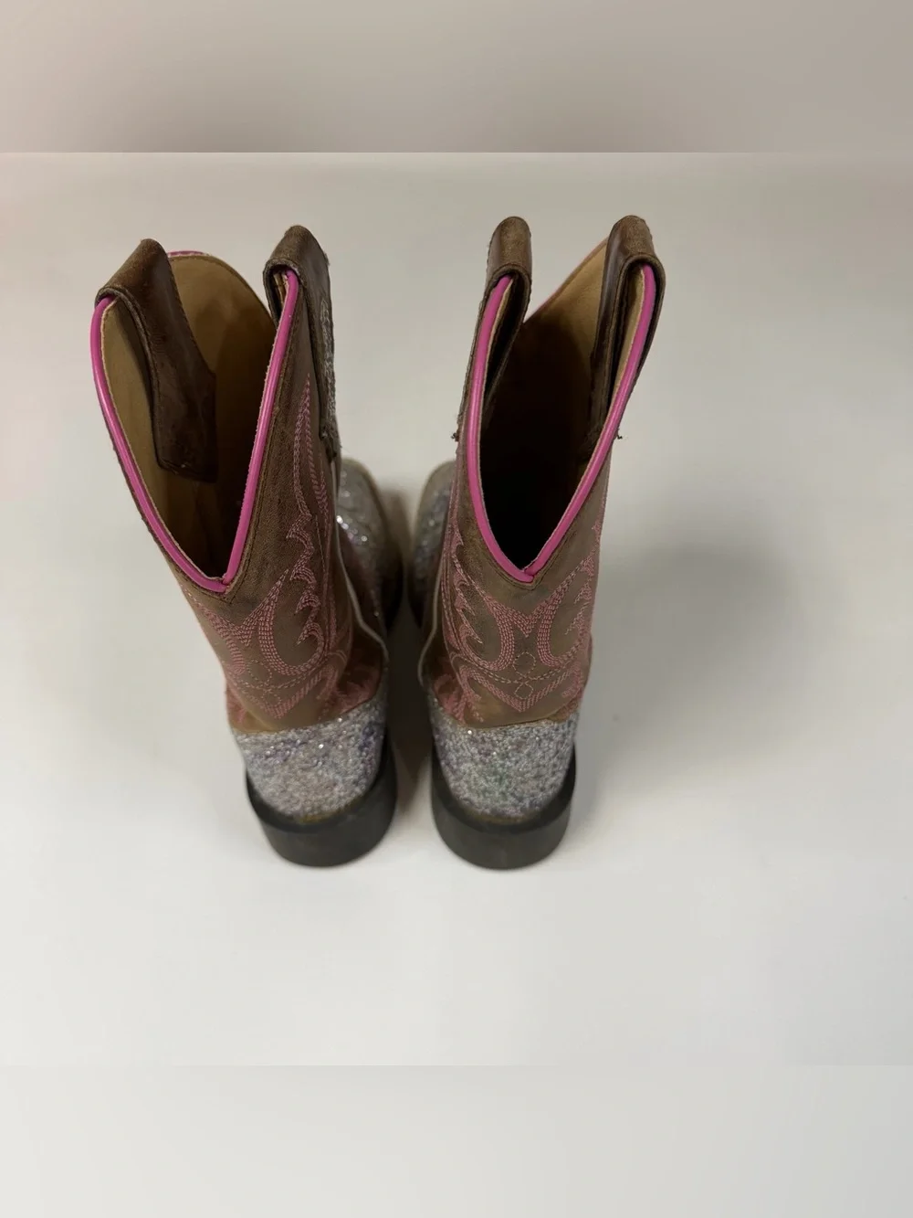 Smoky Mountain Boots Little Girls Size 13.5 Cowboy Boots Glitter Sparkle Brown